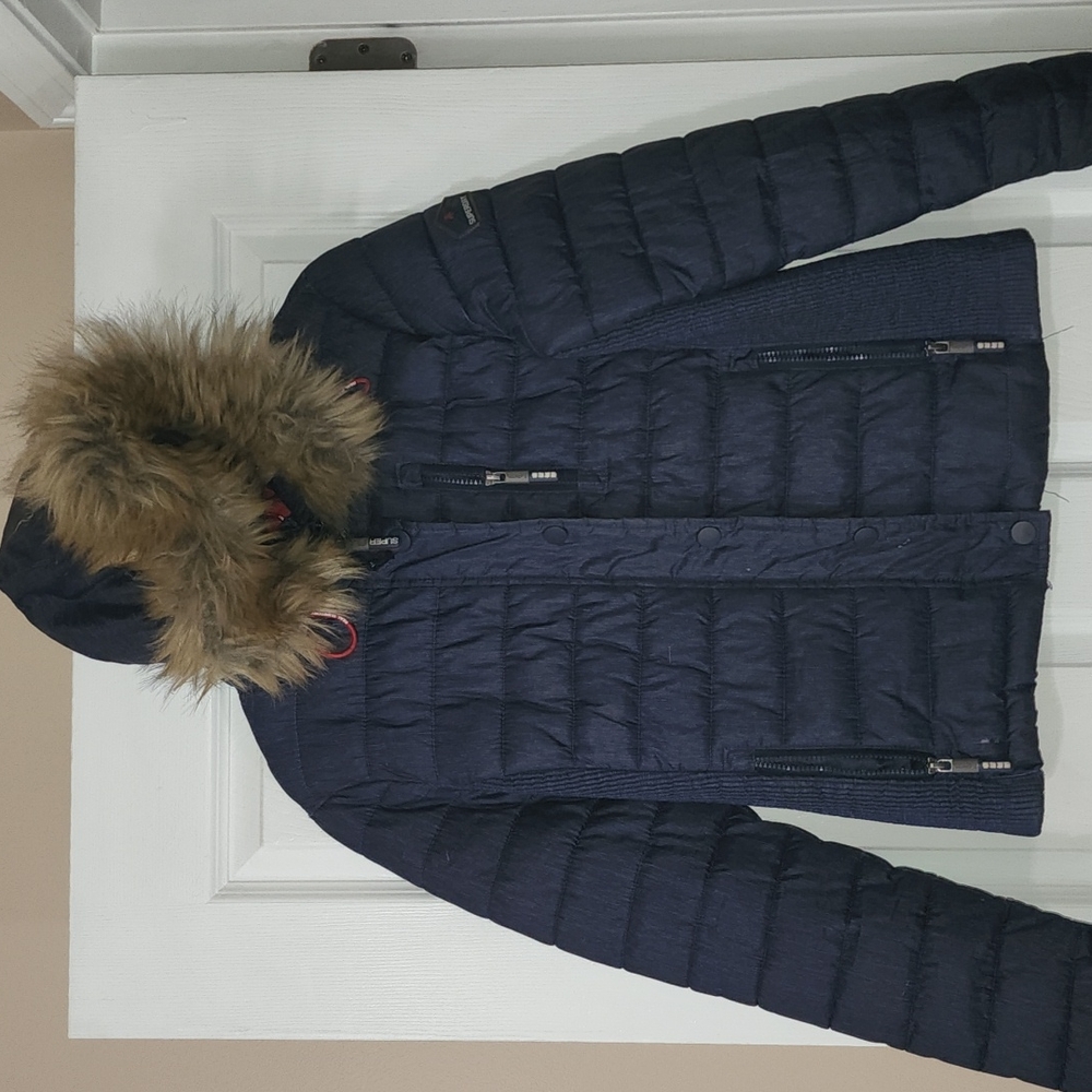 SuperDry Faux Fur Hooded Puffer Jacket